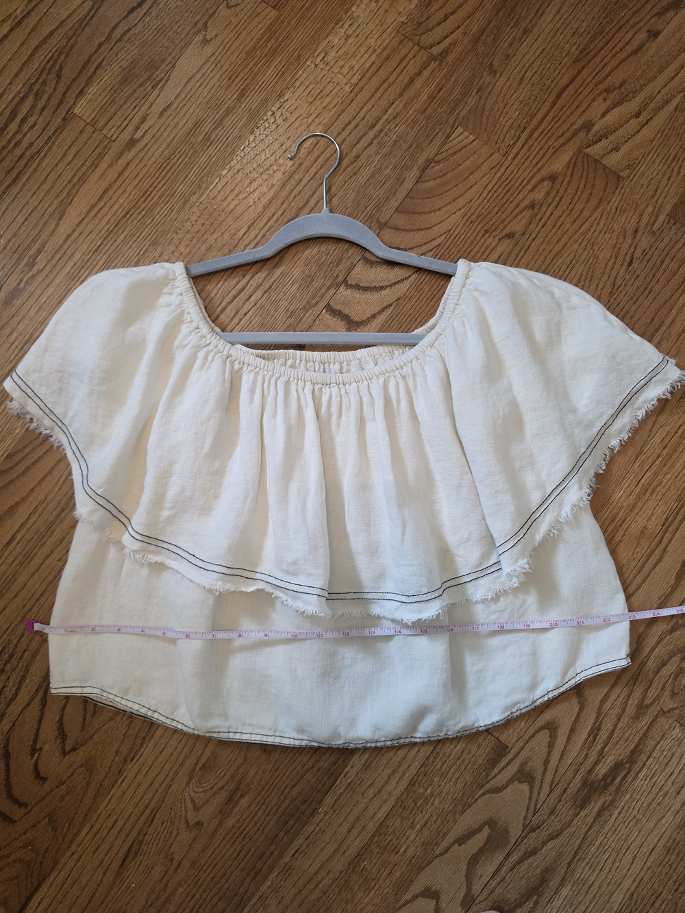 Zara White Off-Shoulder Layered Ruffle Blouse - Picture 4 of 6